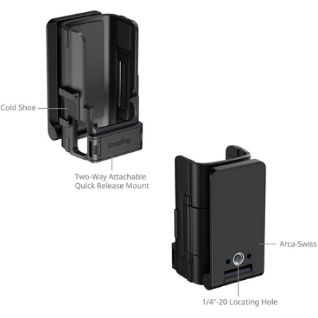 SmallRig 6009 - klatka z płytką (magnetyczną, Arca-Swiss) do DJI Osmo Pocket 4 / 3 (z mocowaniem, plastikowa)